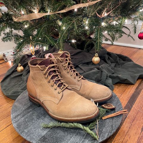 Flame Panda Service Boot in Natural Roughout Horsebutt