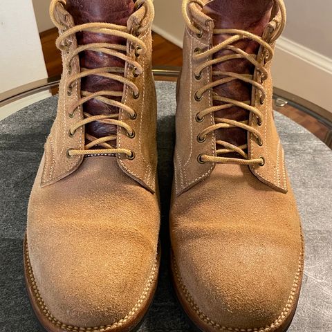 Flame Panda Service Boot in Natural Roughout Horsebutt