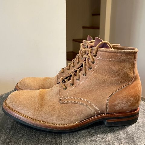 Flame Panda Service Boot in Natural Roughout Horsebutt