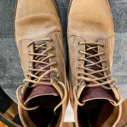 Flame Panda Service Boot in Natural Roughout Horsebutt