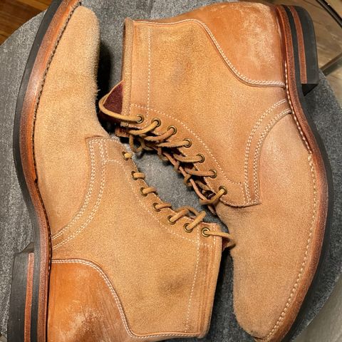 Flame Panda Service Boot in Natural Roughout Horsebutt