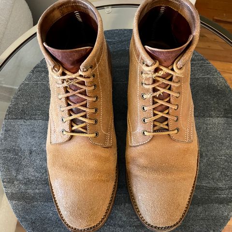 Flame Panda Service Boot in Natural Roughout Horsebutt