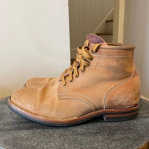 Flame Panda Service Boot in Natural Roughout Horsebutt