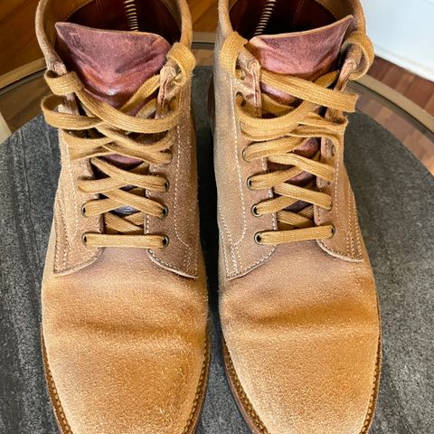 Flame Panda Service Boot in Natural Roughout Horsebutt