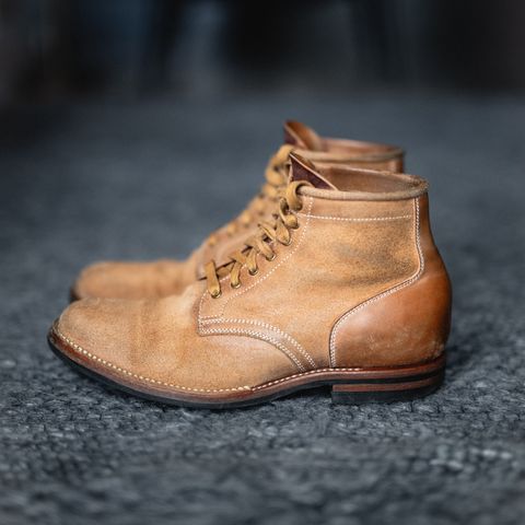 Flame Panda Service Boot in Natural Roughout Horsebutt