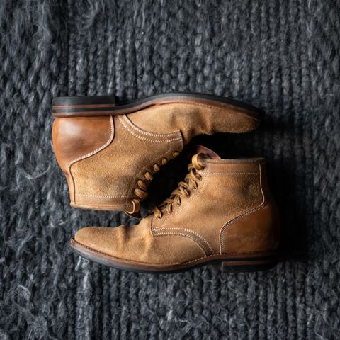 Flame Panda Service Boot in Natural Roughout Horsebutt
