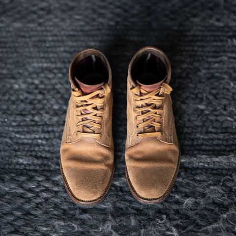 Flame Panda Service Boot in Natural Roughout Horsebutt