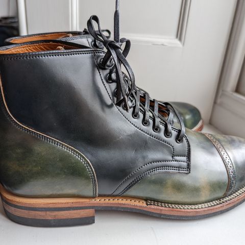 Viberg Service Boot BCT in Horween Black Scuffed Shell Cordovan