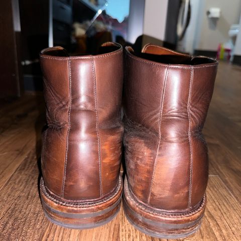 View photo of Grant Stone Cap Toe Boot in Horween Crimson Chromexcel