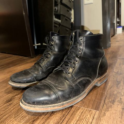 View photo of Viberg Service Boot in Horween Black Chromexcel