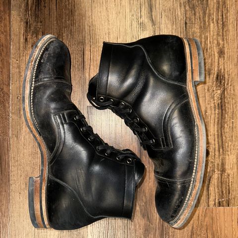 View photo of Viberg Service Boot in Horween Black Chromexcel