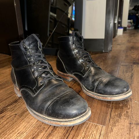 View photo of Viberg Service Boot in Horween Black Chromexcel