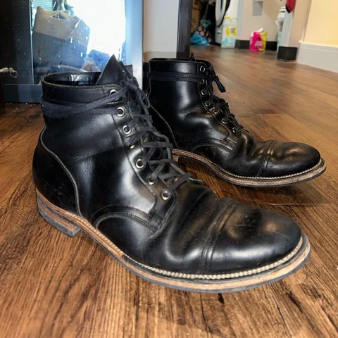 View photo of Viberg Service Boot in Horween Black Chromexcel