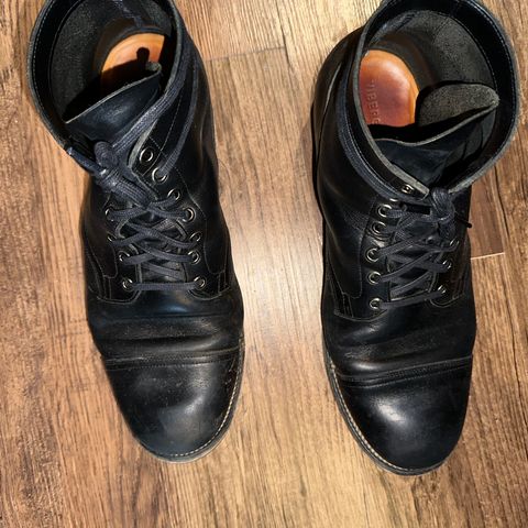 View photo of Viberg Service Boot in Horween Black Chromexcel