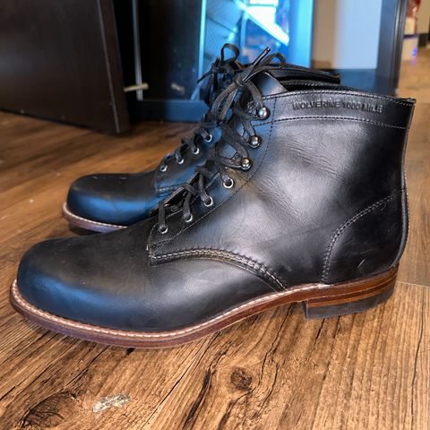 View photo of Wolverine 1000 Mile Plain-Toe Boot in Horween Black Chromexcel