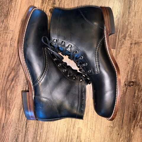 View photo of Wolverine 1000 Mile Plain-Toe Boot in Horween Black Chromexcel