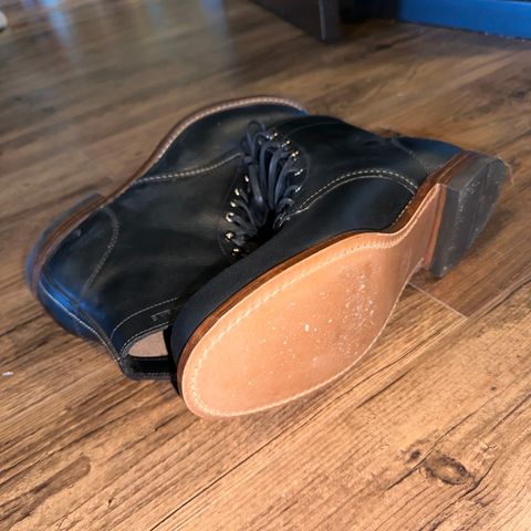 View photo of Wolverine 1000 Mile Plain-Toe Boot in Horween Black Chromexcel