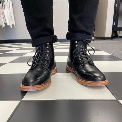 View photo of Grant Stone Diesel Boot in Horween Black Chromexcel