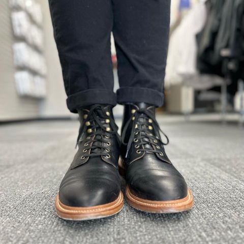 View photo of Grant Stone Diesel Boot in Horween Black Chromexcel