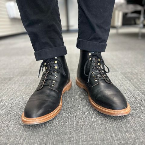 View photo of Grant Stone Diesel Boot in Horween Black Chromexcel