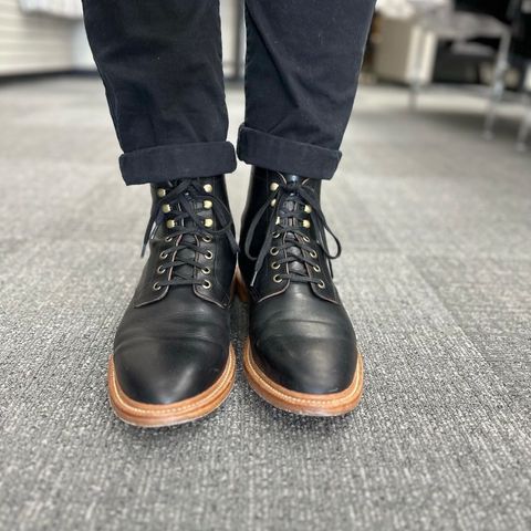 View photo of Grant Stone Diesel Boot in Horween Black Chromexcel