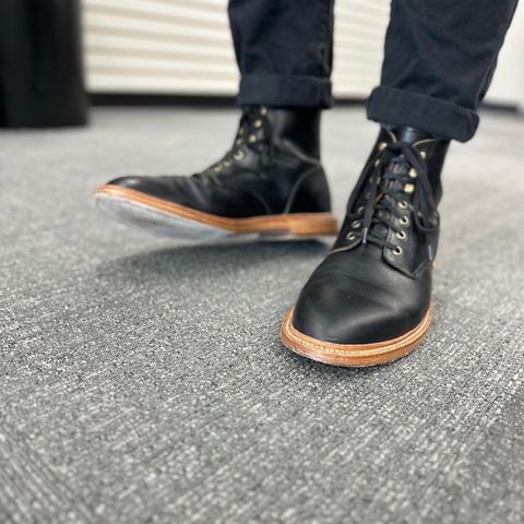 View photo of Grant Stone Diesel Boot in Horween Black Chromexcel