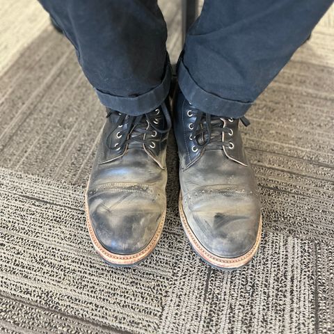 View photo of Oak Street Bootmakers Field Boot in Horween Black Teacore Chromexcel