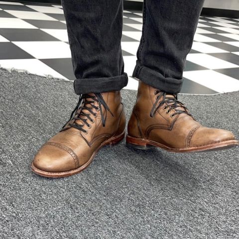 View photo of Oak Street Bootmakers Trench Boot in Horween Natural Chromexcel