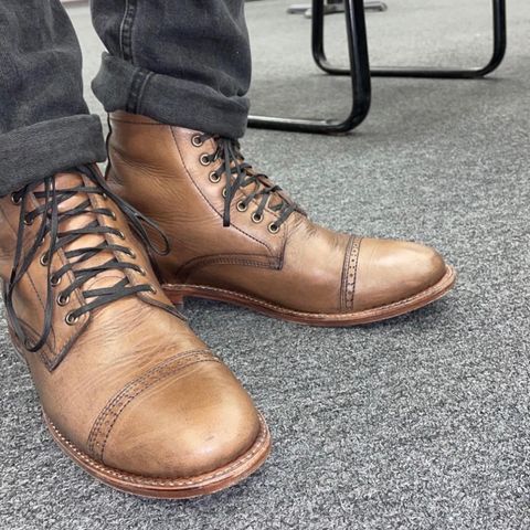 View photo of Oak Street Bootmakers Trench Boot in Horween Natural Chromexcel