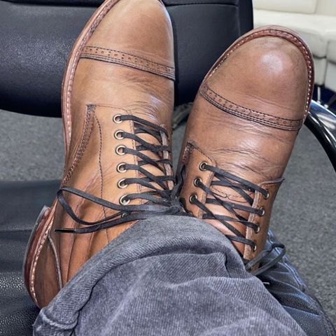 View photo of Oak Street Bootmakers Trench Boot in Horween Natural Chromexcel