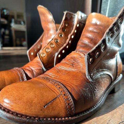 View photo of Oak Street Bootmakers Trench Boot in Horween Natural Chromexcel