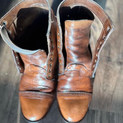 View photo of Oak Street Bootmakers Trench Boot in Horween Natural Chromexcel