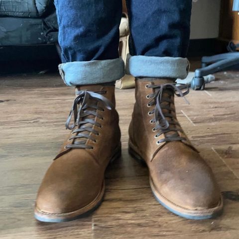 Oak Street Bootmakers Trench Boot in Horween Natural Chromexcel Roughout