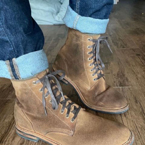 Oak Street Bootmakers Trench Boot in Horween Natural Chromexcel Roughout