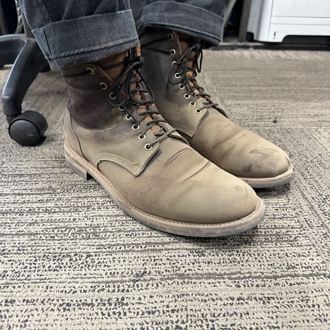 Oak Street Bootmakers Trench Boot in Horween Natural Chromexcel Roughout