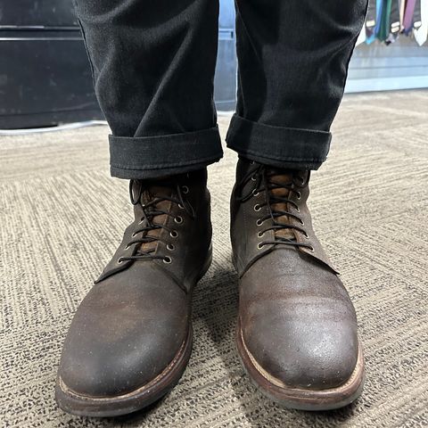 Oak Street Bootmakers Trench Boot in Horween Natural Chromexcel Roughout