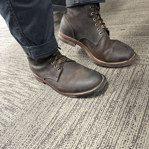 Oak Street Bootmakers Trench Boot in Horween Natural Chromexcel Roughout