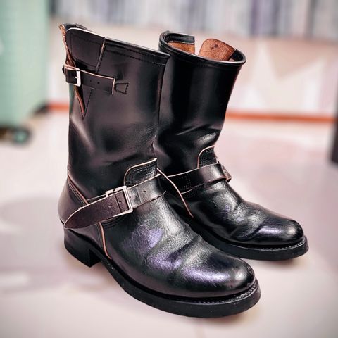 John Lofgren Wabash Engineer Boots in Shinki Black Oiled Horsebutt