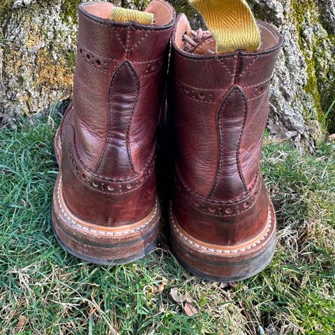 View photo of Tricker's Stow Country Boot in C.F. Stead Bordeaux Oiled Shoulder