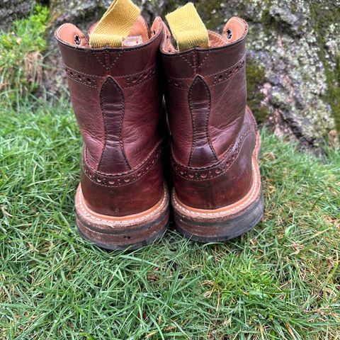 View photo of Tricker's Stow Country Boot in C.F. Stead Bordeaux Oiled Shoulder