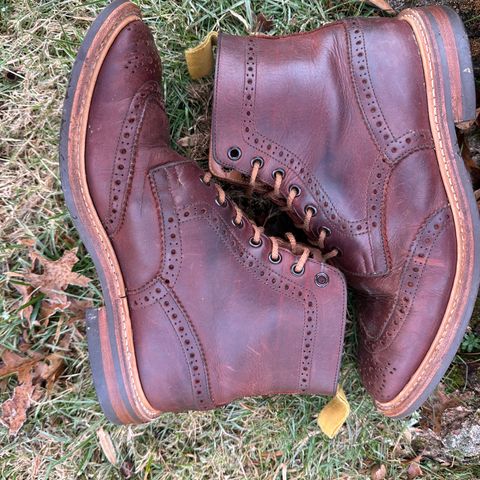 Tricker's Stow Country Boot in C.F. Stead Bordeaux Oiled Shoulder