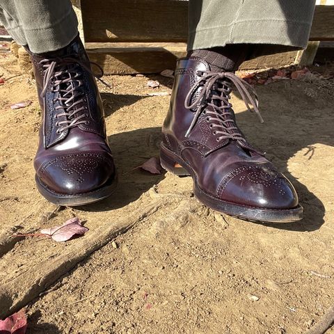 Alden Medallion Cap Toe Boot in Horween Color 8 Shell Cordovan