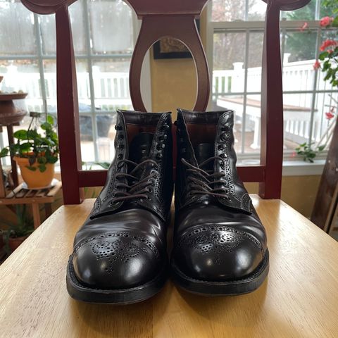 Alden Medallion Cap Toe Boot in Horween Color 8 Shell Cordovan