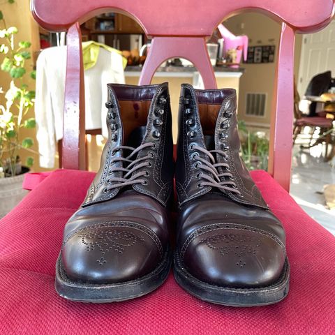 Alden Medallion Cap Toe Boot in Horween Color 8 Shell Cordovan