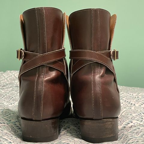 View photo of Clinch Jodhpur Boots in Brown French Calfskin