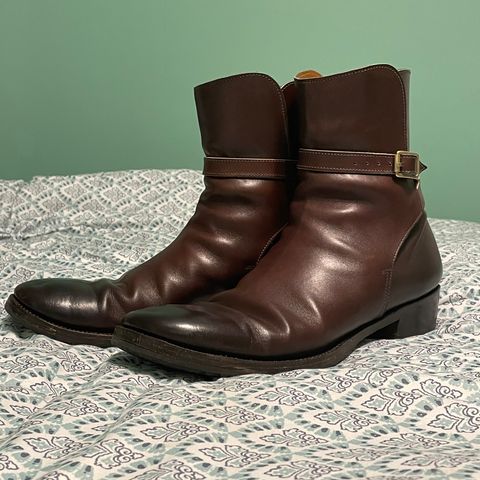 View photo of Clinch Jodhpur Boots in Brown French Calfskin