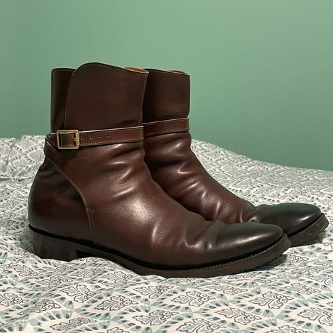 View photo of Clinch Jodhpur Boots in Brown French Calfskin