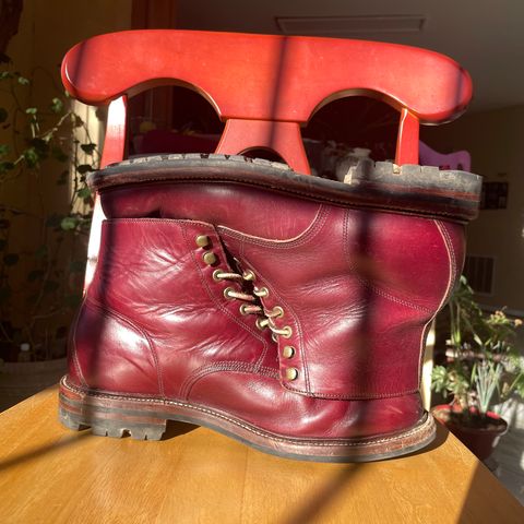 View photo of Grant Stone Brass Boot in Horween Color 8 Chromexcel