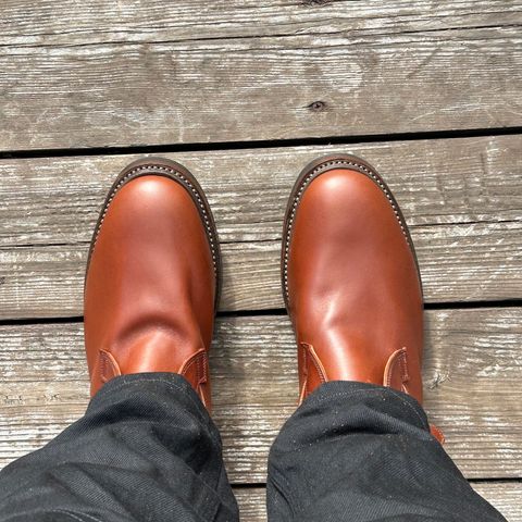 Eastman Leather Tanker Boots in Russet Brown Horsehide