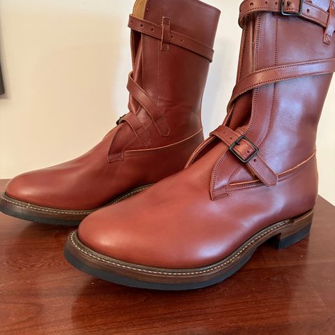 Eastman Leather Tanker Boots in Russet Brown Horsehide